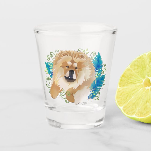 DAEJA VU Chow-Chow Schnapsglas (Vorderseite)