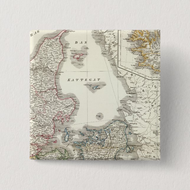 Daenemark, Island - Dänemark, Island Button (Vorderseite)