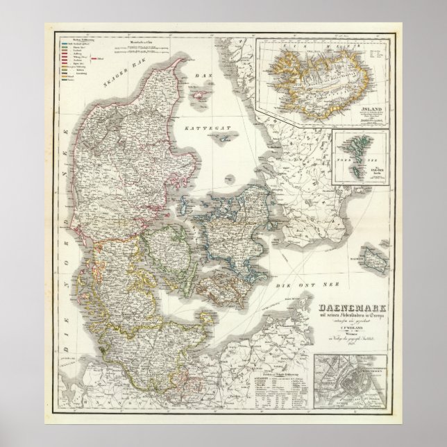 Daenemark, Island - Denmark, Iceland Poster (Vorne)
