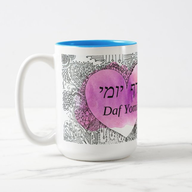 Daf Yomi Muttertag Zweifarbige Tasse (Links)