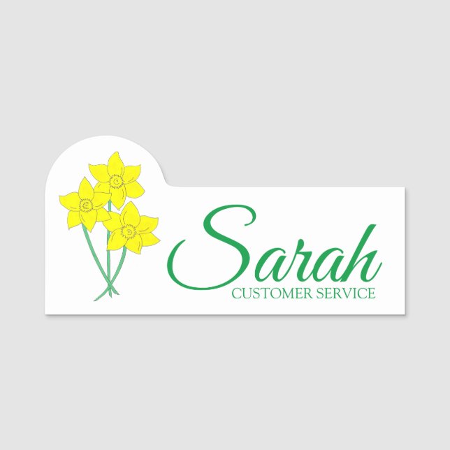 Daffodic Bunch Blume Shop Florist Namensschild (Vorderseite)