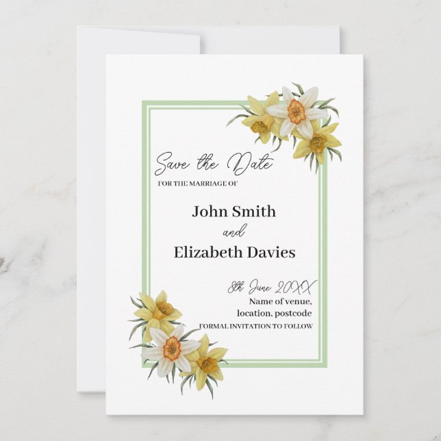 Daffodic Save the Date Card (Vorderseite)