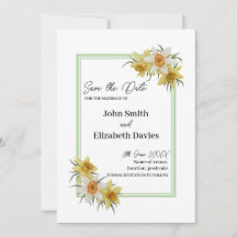 Daffodic Save the Date Card