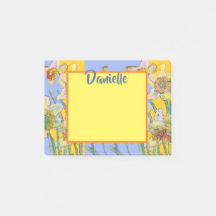 Daffodic Watercolor Art Womans Name Post It Notes Post-it Klebezettel