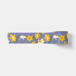Daffodien auf Blue Lila Satinband