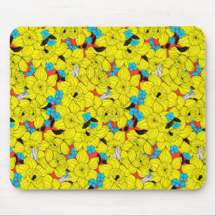Daffodien Frühlingsblumenmuster Mousepad