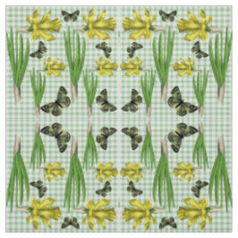 Daffodien im Frühlingsgewebe Stoff