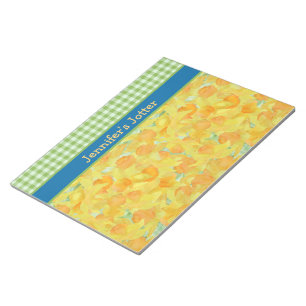 Daffodien und Green Gingham Notizblock
