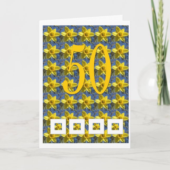 Daffodil 50. Geburtstagskarte Karte (Vorderseite)