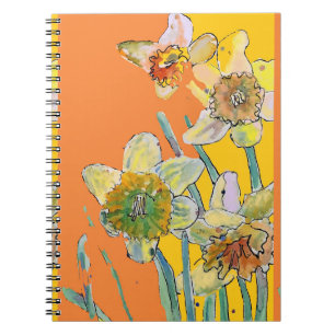 Daffodil Aquarelle Orange Journal Carnet Floral