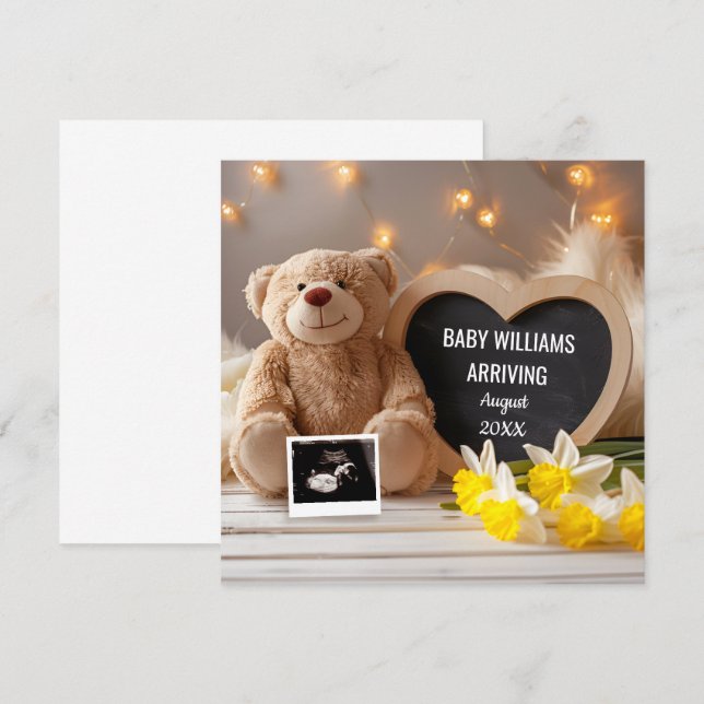 Daffodil Baby Announction Social Media Einladung (Vorne/Hinten)
