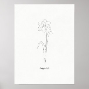 Daffodil Birth Blume Print Poster