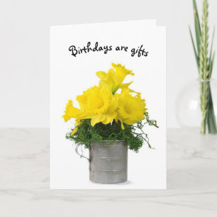 Daffodil Birthday Bouquet Karte