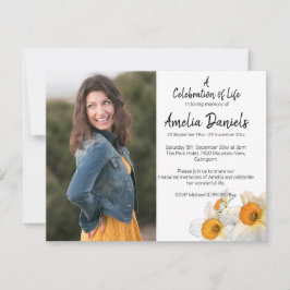 Daffodil Celebration of Life Foto Card Einladung