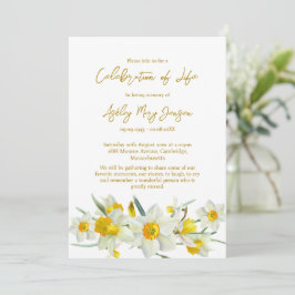 Daffodil Celebration of Life Funeral Einladung