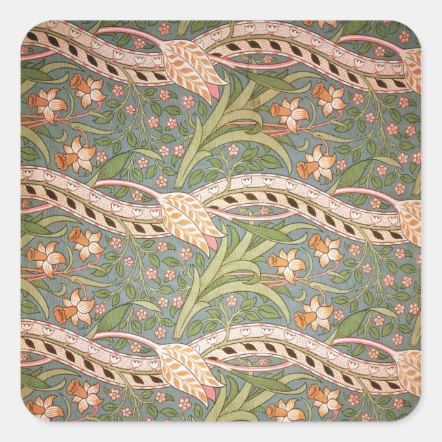 Daffodil Chintz', 1875 Quadratischer Aufkleber (Vorderseite)