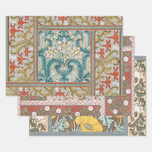 Daffodil chintz art nouveau Blume Wallpaper Geschenkpapier Set