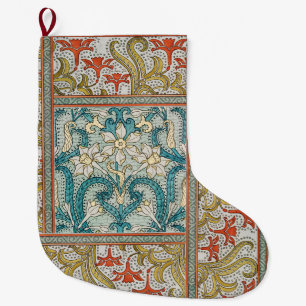 Daffodil chintz art nouveau Blume Wallpaper Großer Weihnachtsstrumpf
