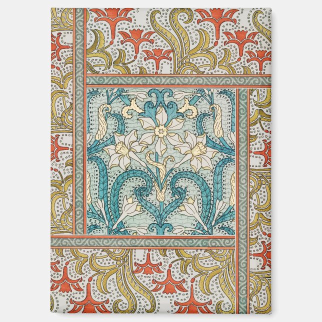 Daffodil chintz art nouveau Blume Wallpaper Magnet (Vorderseite)