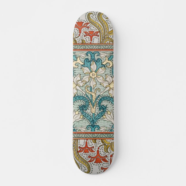 Daffodil chintz art nouveau Blume Wallpaper Skateboard (Vorne)