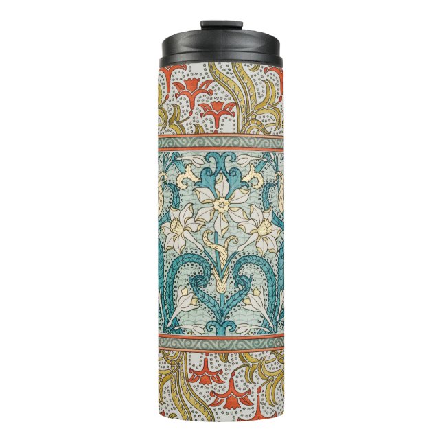 Daffodil chintz art nouveau Blume Wallpaper Thermosbecher (Vorderseite)