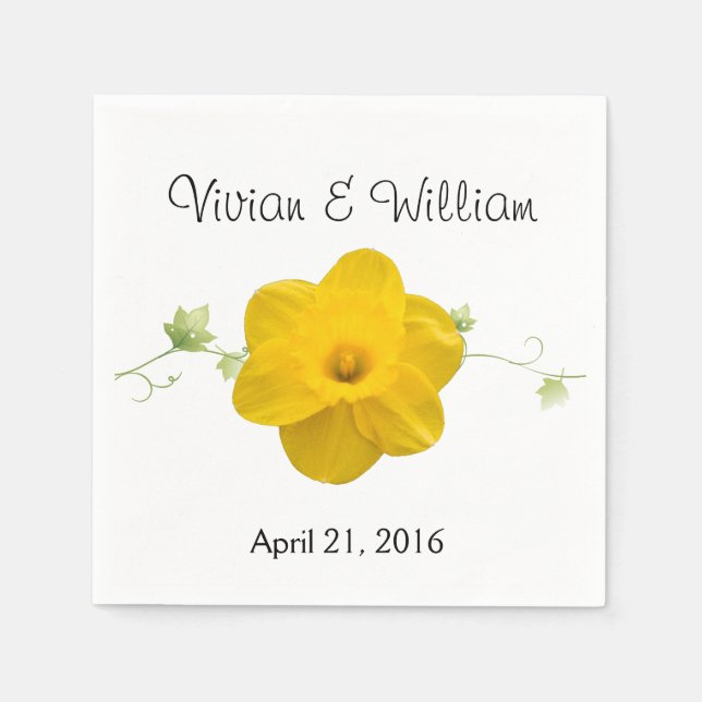 Daffodil Custom Wedding Napkin Serviette (Vorderseite)
