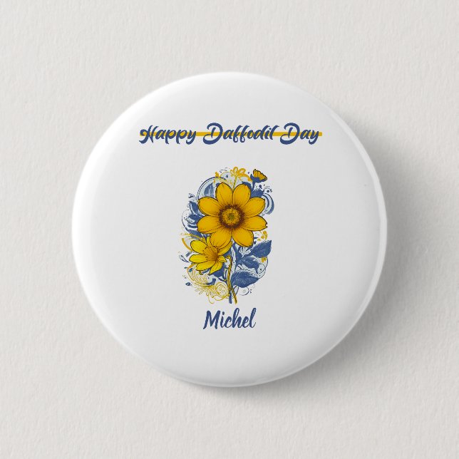 Daffodil Day - Daffodil Cancer Awareness Blume Button (Vorderseite)
