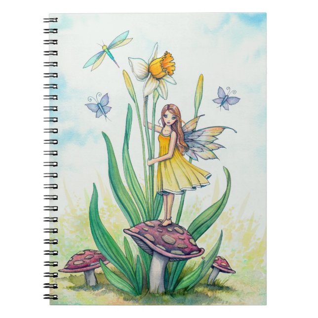 Daffodil Fairy Fantasy Art Notizblock (Vorderseite)