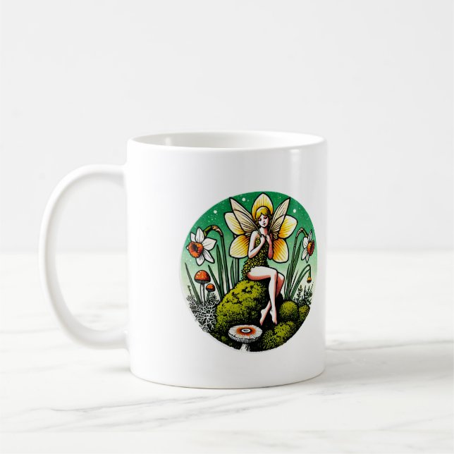 Daffodil Fairy Spring Fairies Blumengarten Kaffeetasse (Links)