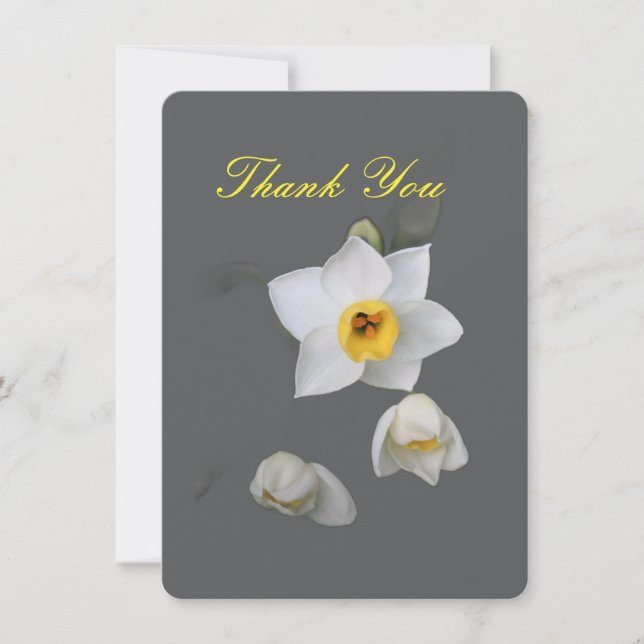 Daffodil floral Danke Karte (Vorderseite)