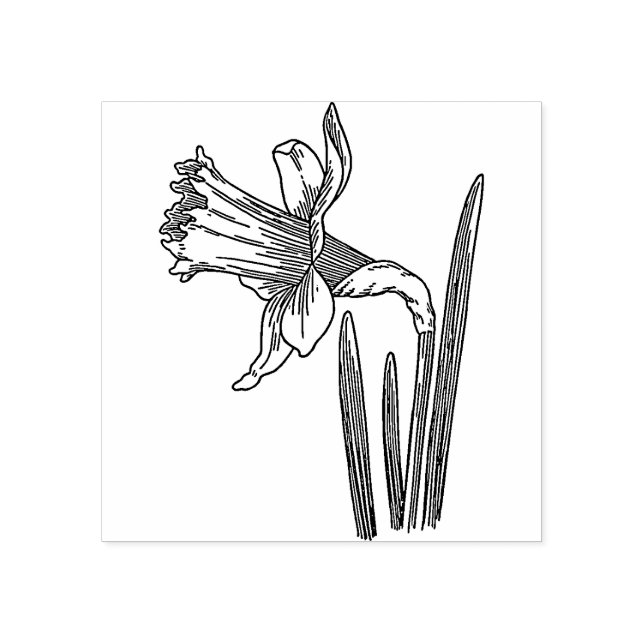 Daffodil Flower  Rubber stamp Gummistempel (Prägung)