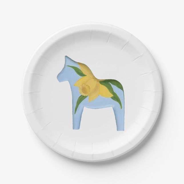 Daffodil Horse Plate Pappteller (Vorderseite)