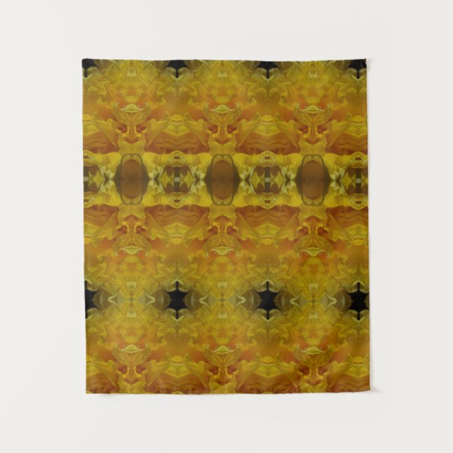 Daffodil Ikat Pouf Wandteppich (Vorderseite)