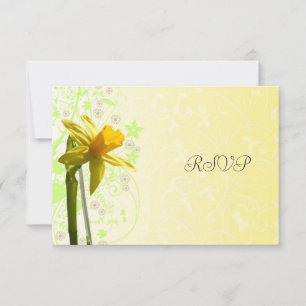 Daffodil Jaune Mariage Printemps RSVP Réponse