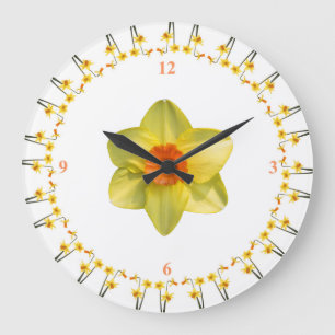 Daffodil madness große wanduhr