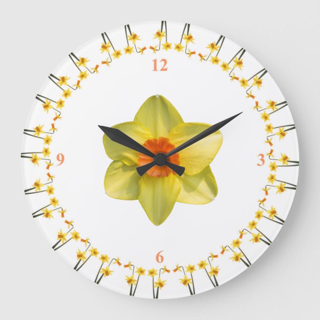 Daffodil madness große wanduhr (Vorderseite)