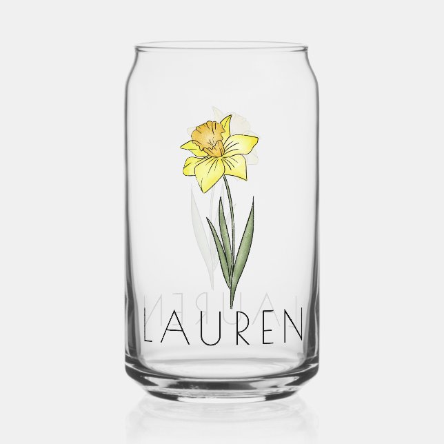 DAFFODIL Mars Fleur de naissance Nom personnalisé (Recto)