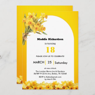 Daffodil März Birth Blume Geburtstag Einladung