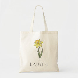 DAFFODIL März Birth Blume Individuelle Name Tote T Tragetasche