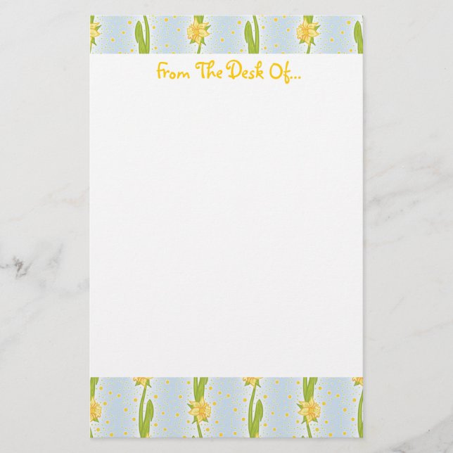 Daffodil Pattern Briefpapier (Vorderseite)