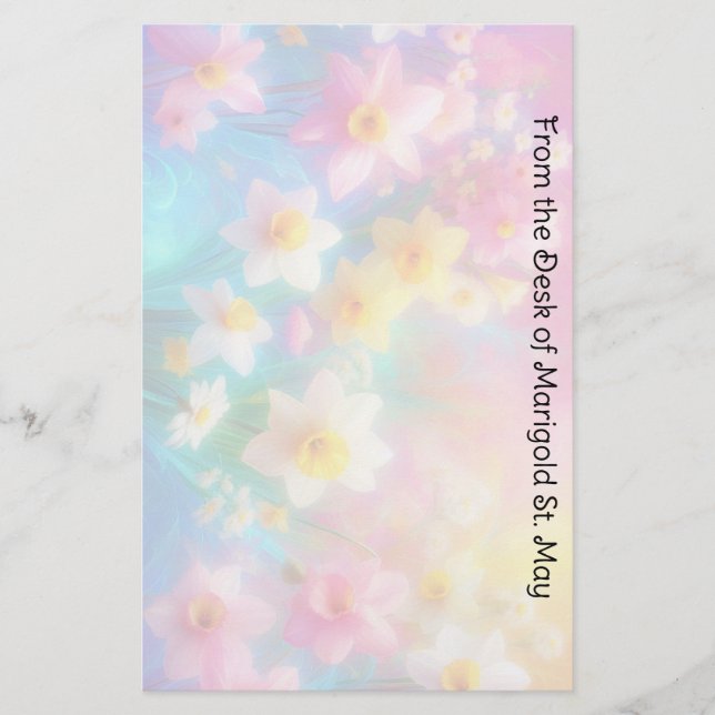 Daffodil Springtime Paper Briefpapier (Vorderseite)