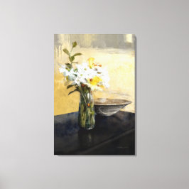 Daffodil Stillife in Gelb und Schwarz Leinwanddruck