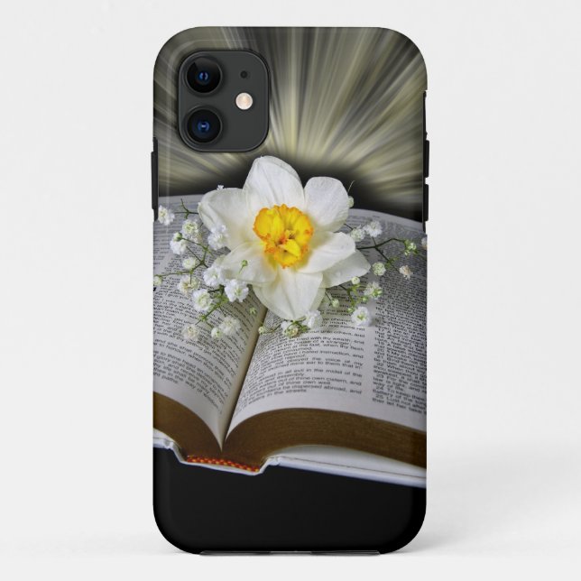 Daffodil über die heilige Bibel Case-Mate iPhone Hülle (Rückseite)
