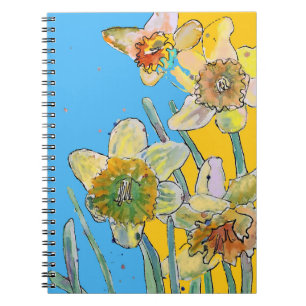 Daffodil Watercolor Journal Floral Notebook