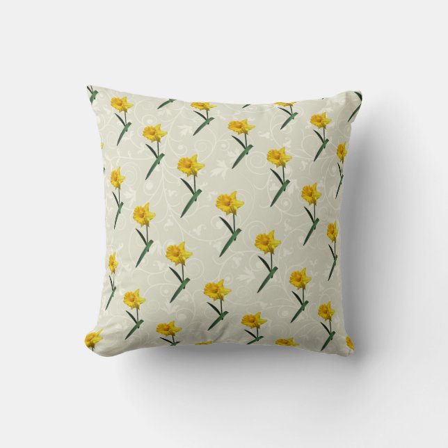 Daffodil Waving Hi Kissen (Vorderseite)