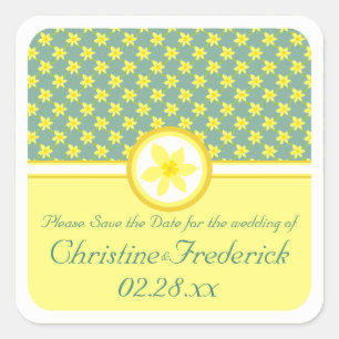 Daffodil Wedding, Save the Date Aufkleber