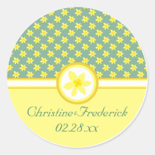 Daffodil Wedding, Souveniraufkleber Runder Aufkleber