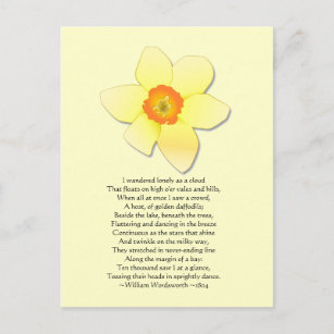 Daffodil ~ Wordsworth Gedicht Postkarte
