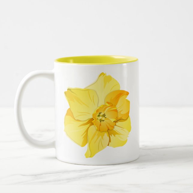 Daffodil Yellow Kurz Trumpet Spring Blume Zweifarbige Tasse (Links)