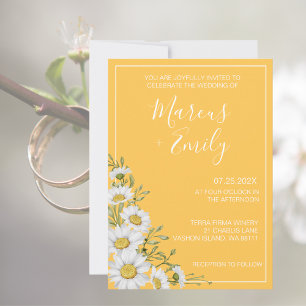 Daffodil Yellow & White Daisies Einladung Hochzeit